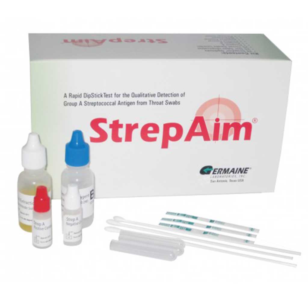 Rapid Test Kit StrepAim® Infectious Disease Immunoassay Strep A Test Throat Swab Sample 25 Tests CLIA Waived by Germaine Laboratories  ID 73025